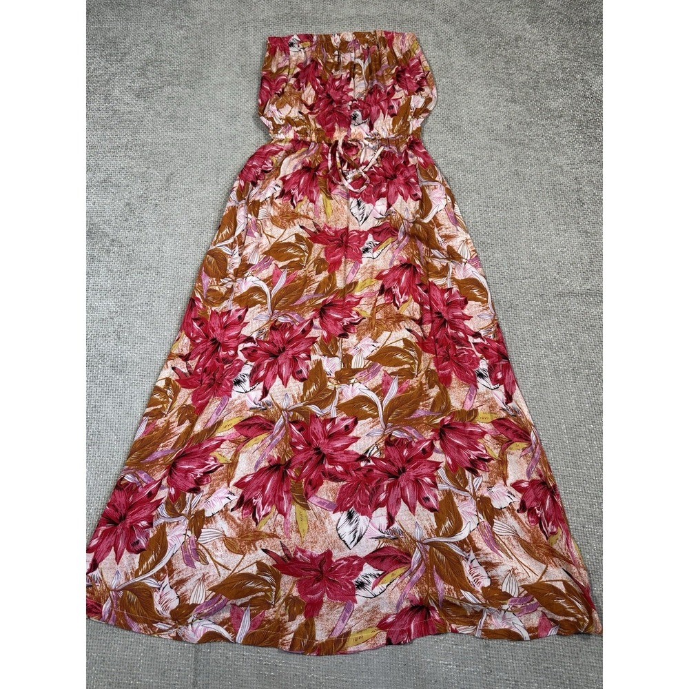 Lascana Venus Dress Womens Small Pink Floral Strapless Vacation Resort Read - Picture 5 of 11